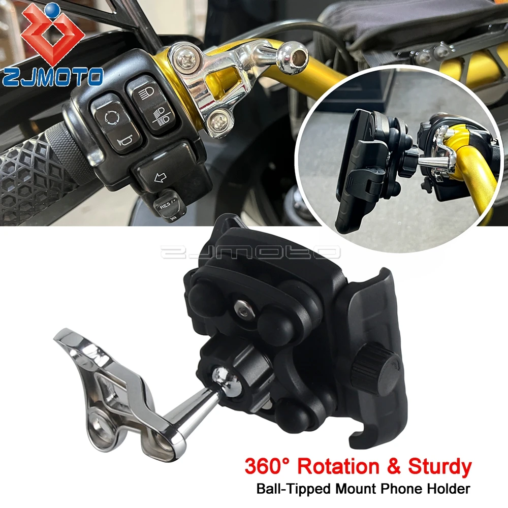 360 °   Penyangga Ponsel dengan Peredam Guncangan untuk Setang Harley VRSC Sportster Dyna Softail Touring 2000 ke atas XR 750 1000 1200 08-13
