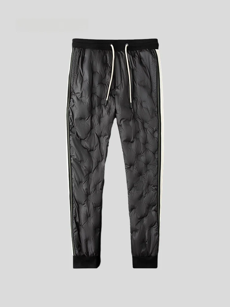 

Thickened Winter Sports Pants Men's Slim Fit down Feather Trousers Outdoor Wear White Duck down Pants with Ankle Cuffs