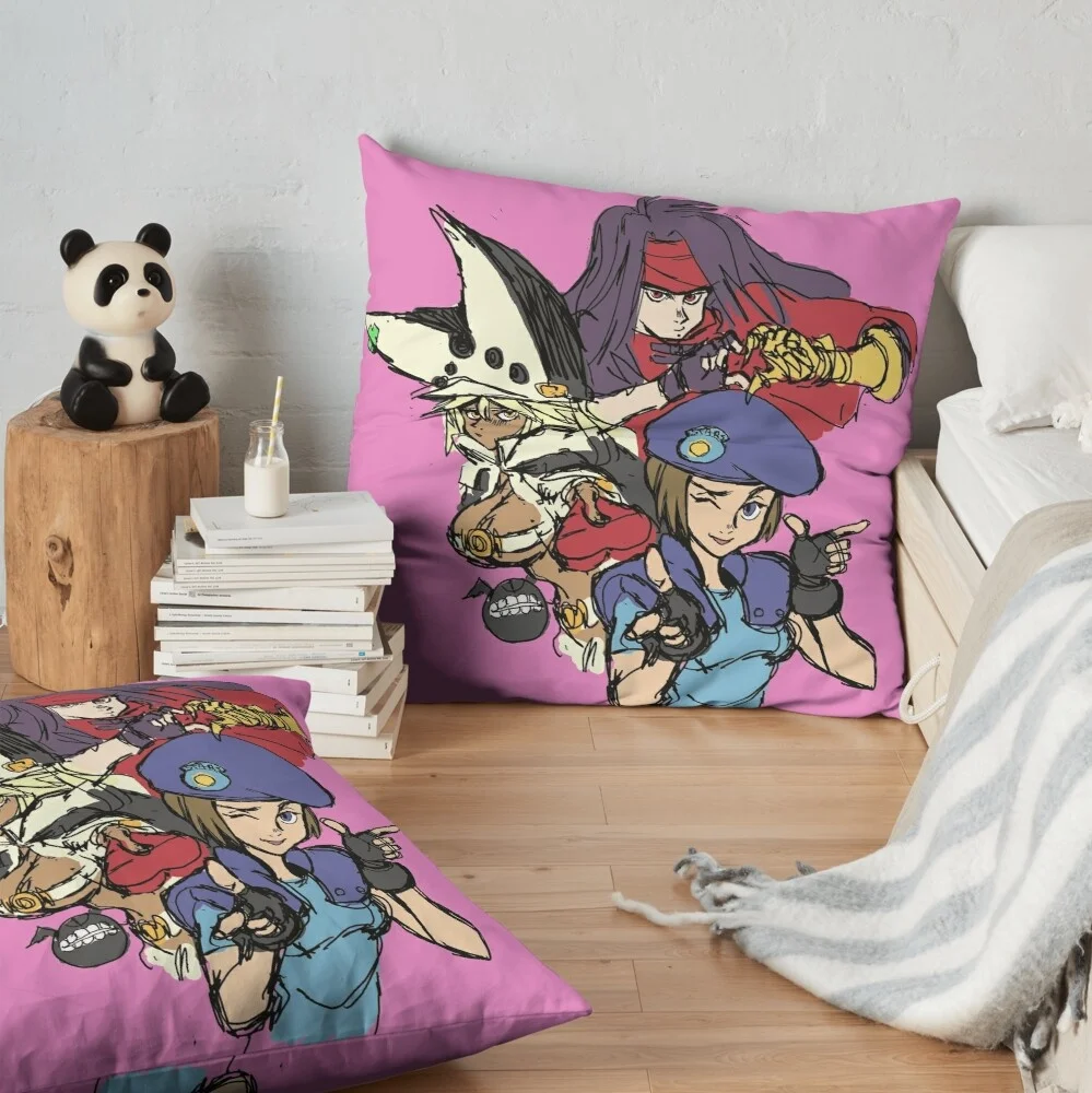 Guilty Gear The Valentines Resident Evil Final Fantasy Ggx Print Pillow Cover Sofa Cushion Cover Living Room Bedroom Decor