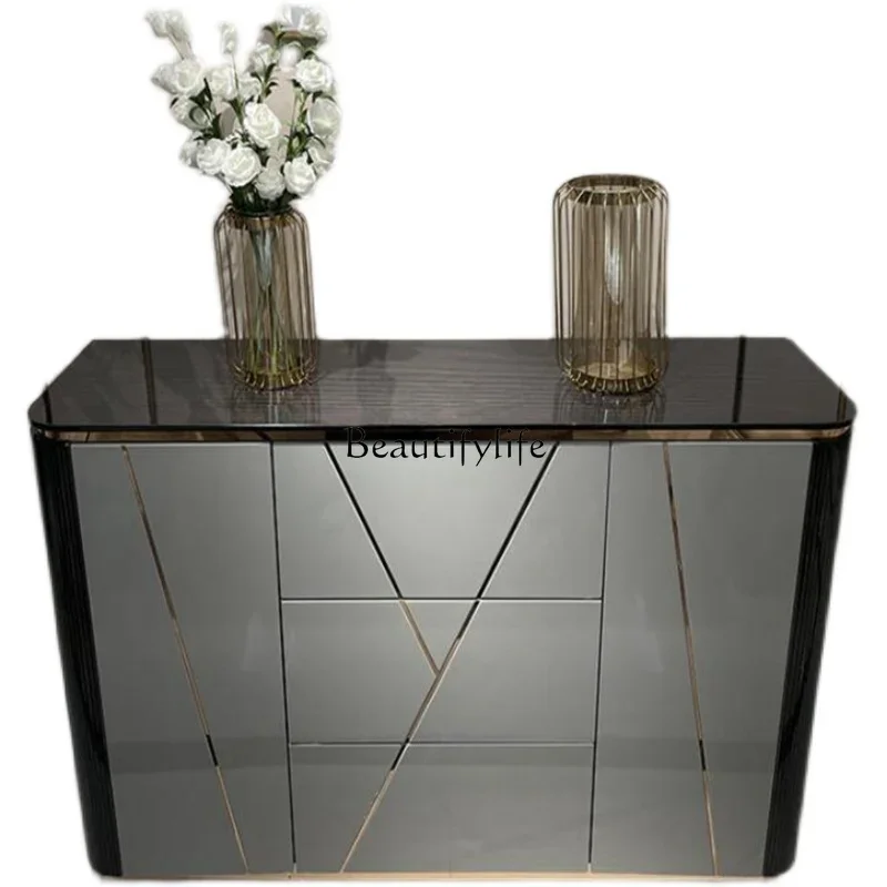

FG11Modern light luxury dining side cabinet foyer American decorative locker