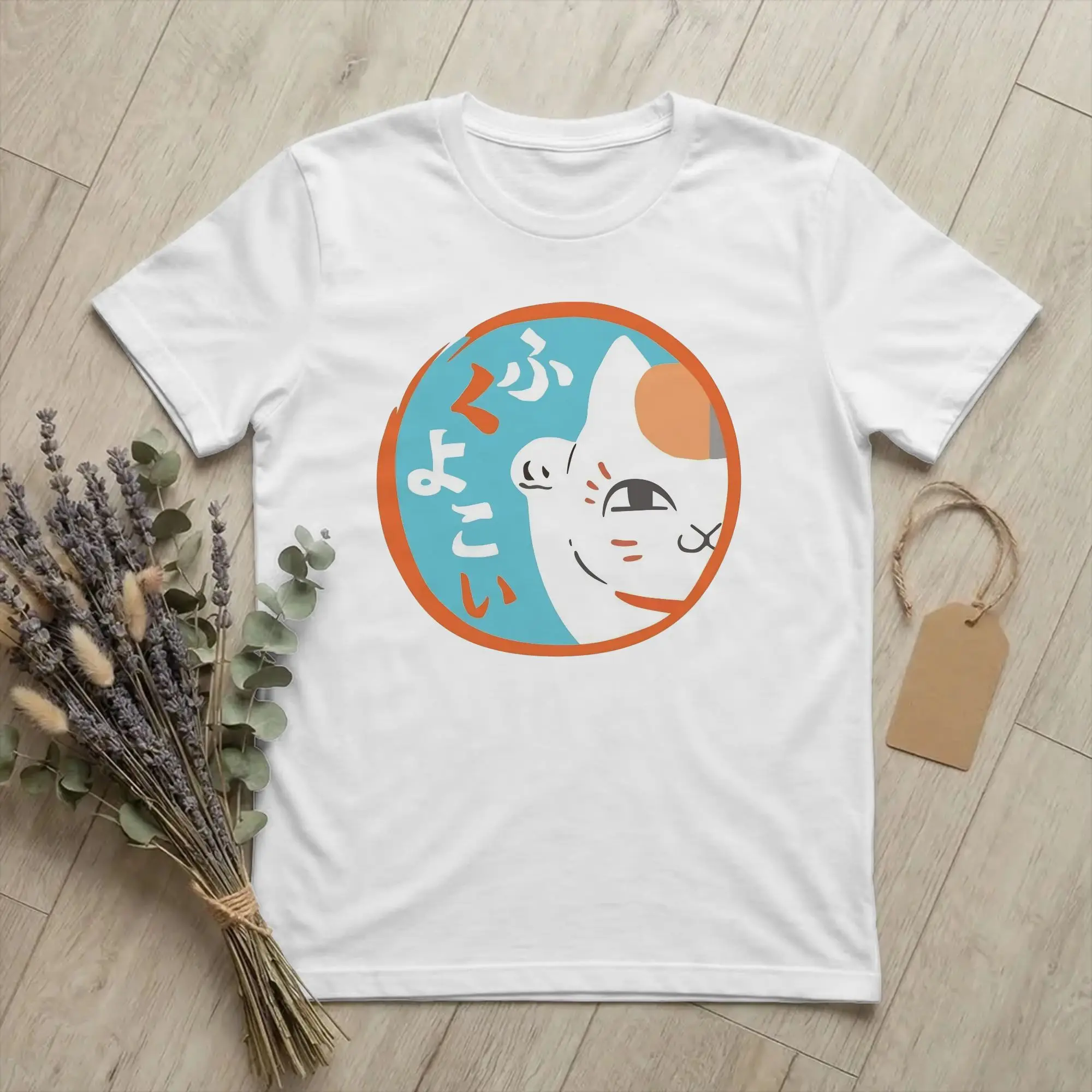 Natsume's Book of Friends Madara Men T Shirt Nyanko Sensei Novelty Tees Short Sleeve Round Collar T-Shirt Pure Cotton Gift  Tops