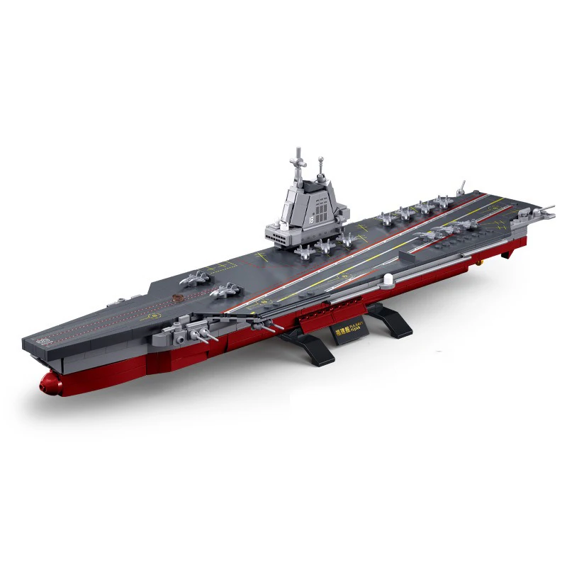 B1211 Sluban New Warship Building blocks Maritime Aircraft Carrier Model Building blocks Boy Toy Gift Warship Bricks Gifts