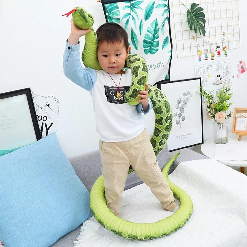 Simulation Giant Python Plush Toy Long Snake Golden Python Stuffed Snake Python Plush Toy Decorated House Holiday Decoration Tri