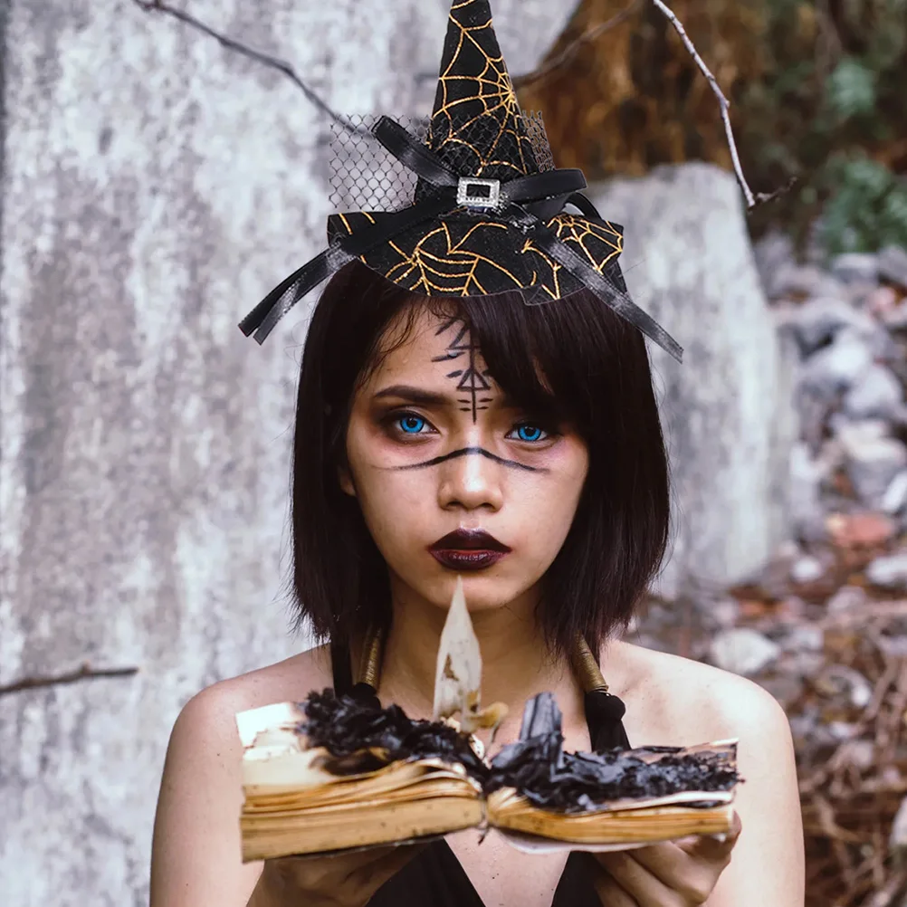 

6 Pcs Witch Hat Pumpkin Skull Headdress Halloween Hair Hoop Make up Band Pointed Fashion Headband Accessories Bride