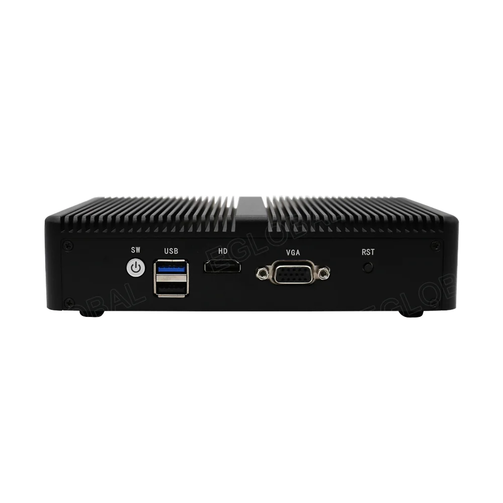 N2840 Dual LAN 2*COM VGA/HD-MI Display Win7/11 Wifi Embedded Fanless Mini PC HD Graphics Industrial Computer Used