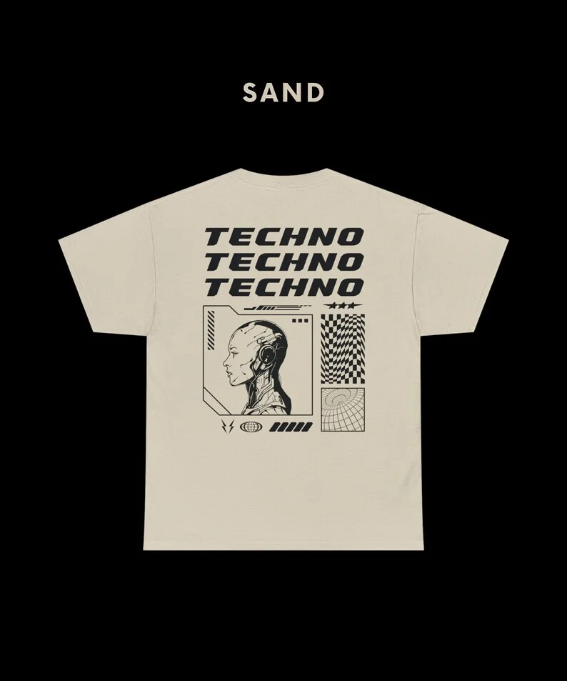 Techno Shirt Music T-shirt Clothing Techno Top Rave T-shirt EDM Shirt Festival Clothing Cyber Rave Personality Street Fashion