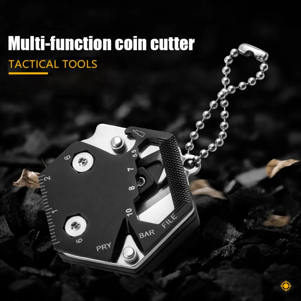 Stainless Steel Multitool Card Key Chain Portable Design Folding Micro Screw Driver Set Foldable Tool Set Camping Activities