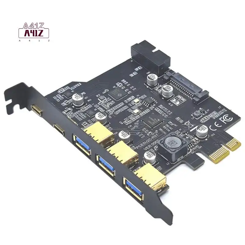 A41Z-New Type C USB 3.2 Gen1 PCIE Card Hub USB 3.0 PCI Express Board PCI-E PCI E USB 3 Adapter Multiplier USB3 3.2 Controller