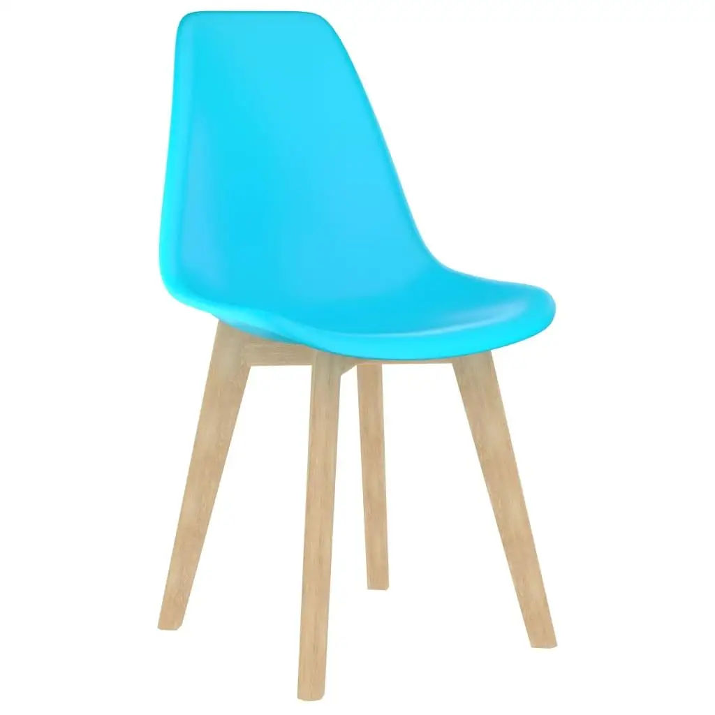 Set of 2 Blue Plastic Dining Chairs - Modern, Durable & Stylish Design for Home or Office