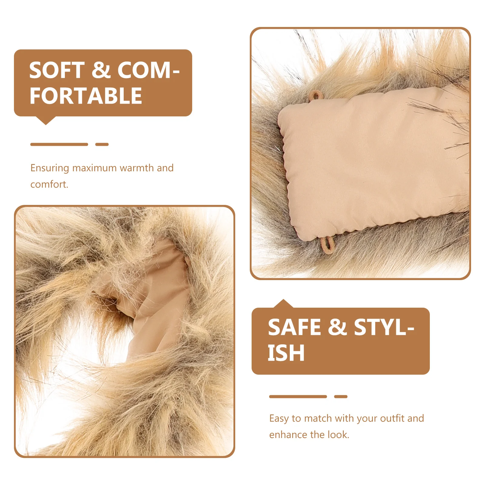 Faux Hood Trim For Women Winter Shawl Collar Replacement Warm Thickened Neck Accessory For Coat Down Jacket Ear Muff