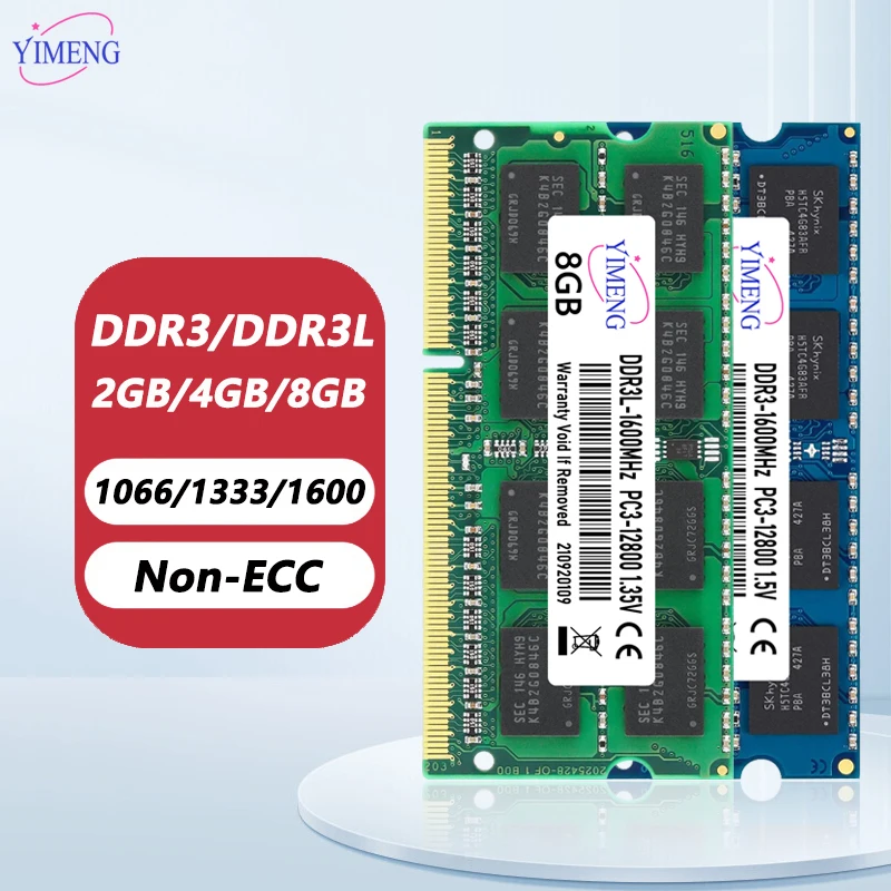 DDR3 DDR3L 4GB 8GB Laptop Memories Ram PC3L 1.35V 1066 1333 1600Mhz PC3 1.5V 8500 10600 12800 204Pin SODIMM Notebook Memory Ram