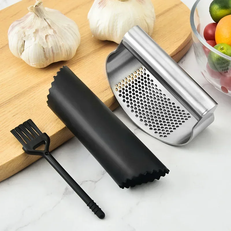 Stainless Steel Garlic Press Professional Kitchen Gadgets New Garlic Press Rocker For Kitchen Convenience