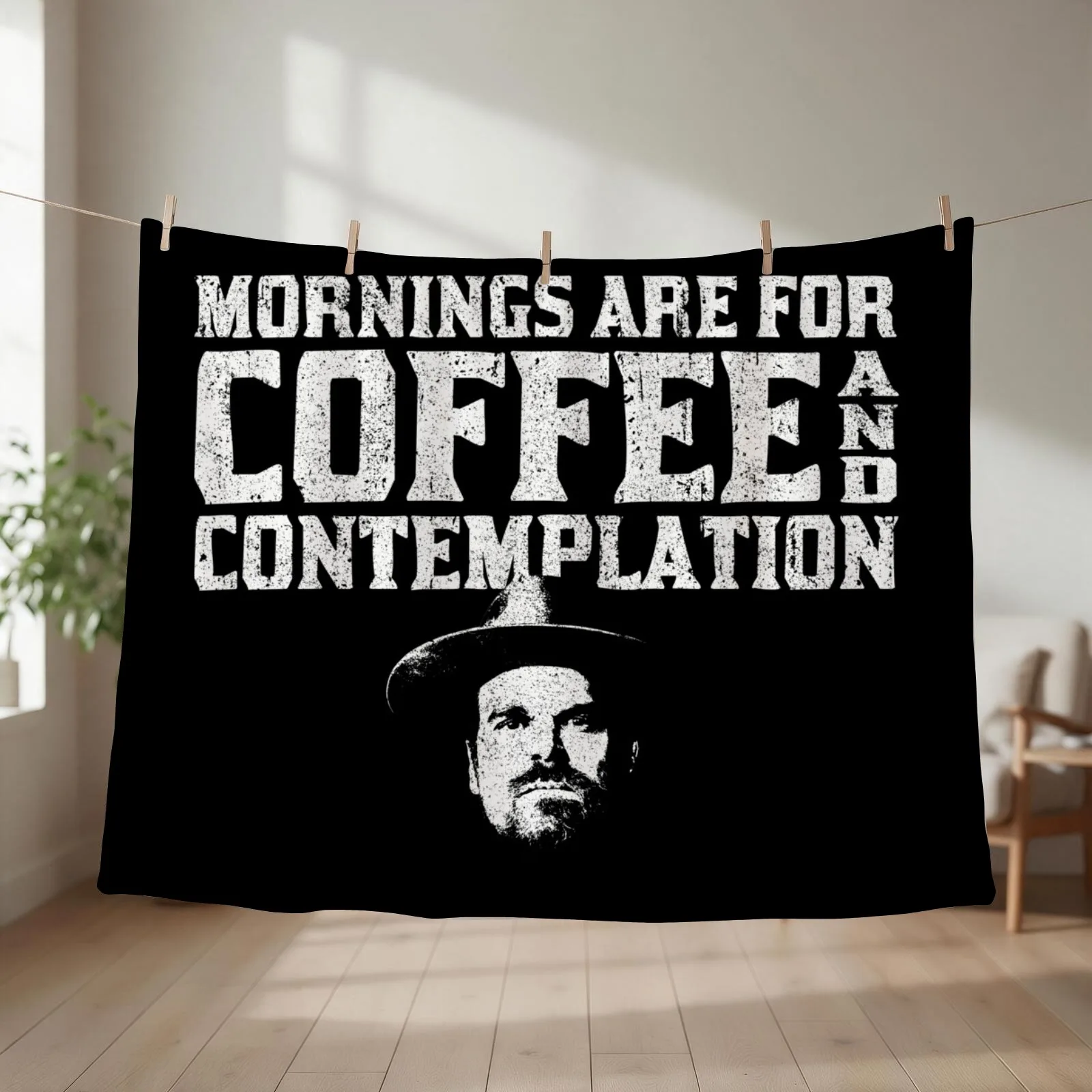 Coffee and Contemplation Throw Blanket valentine gift ideas Warm Beach heavy to sleep Blankets
