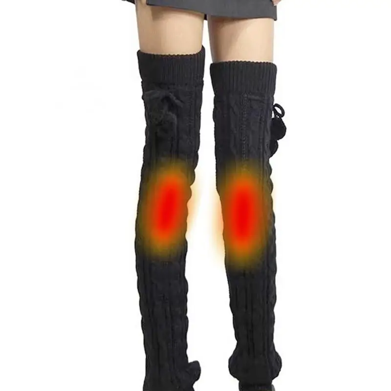 

Heating Socks 1 Pair USB Thermal Warm Socks Heated Slippers Winter Cozy Socks Over The Knee Heated Socks For Camping Skiing