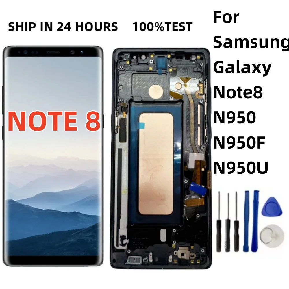 

High Quality For SAMSUNG Note8 N950F N950U N950W N950FD TFT LCD Display Touch Screen Digiziter Assembly With Frame LCD Display