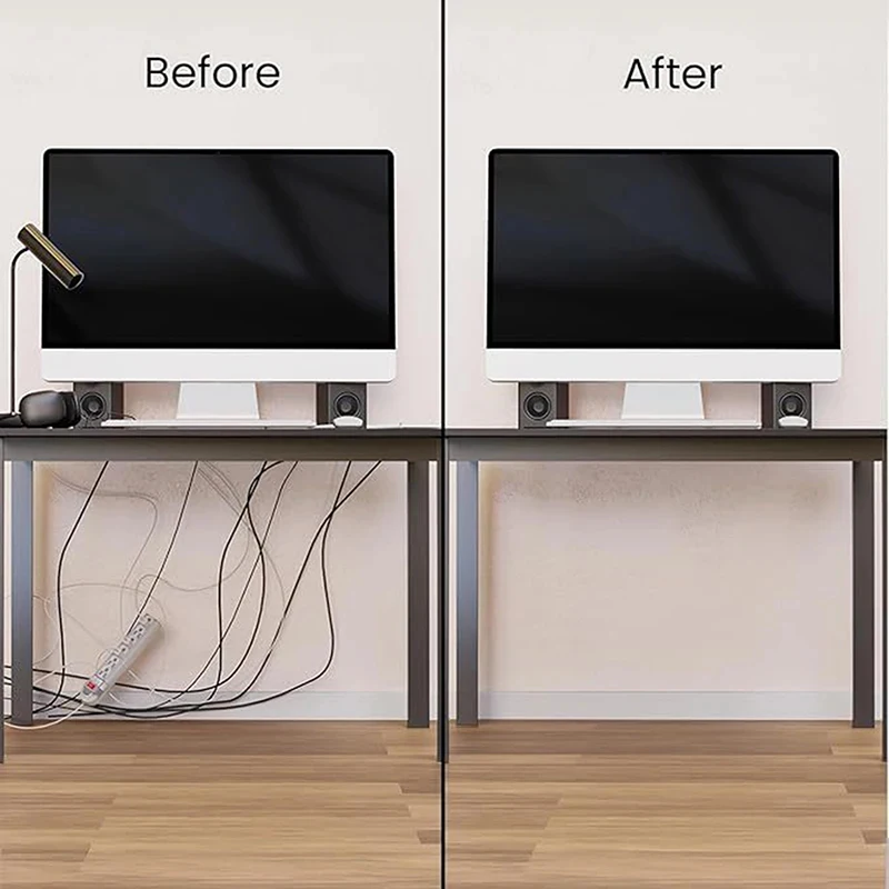 40cm/15.75in Under Desk Cable Management Raceway – PVC Wire Hider & Cord Organizer Strip view 4
