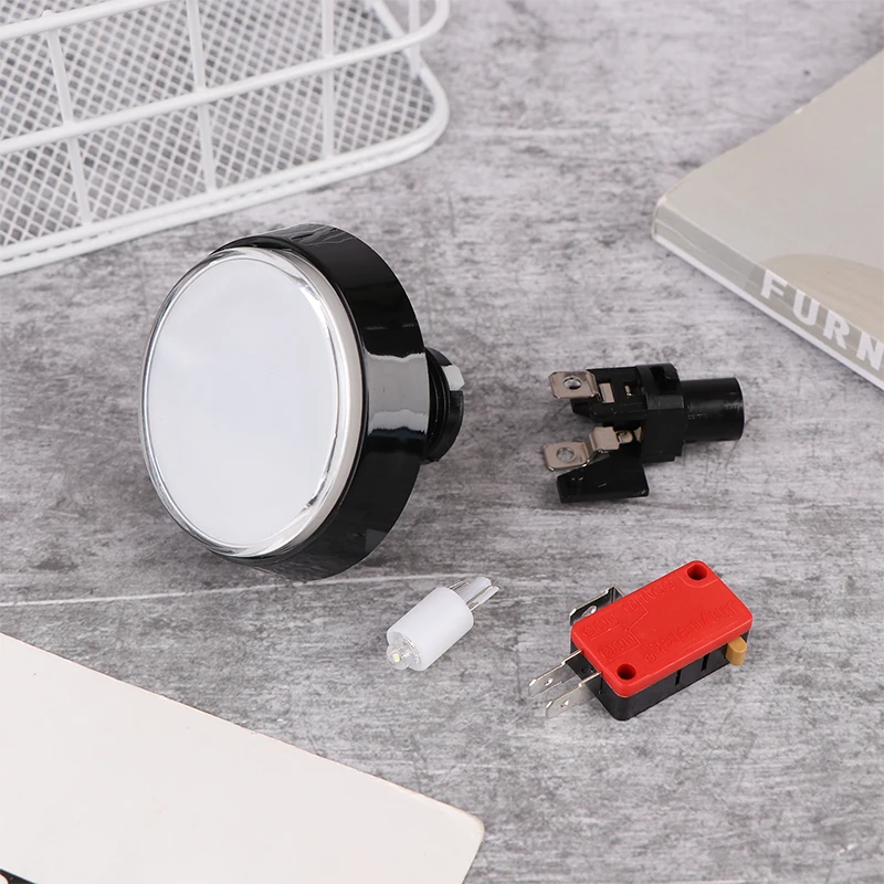 Arcade Button 60MM DC 12V LED Large Round Button 5 Color Micro Switch Button Auto Reset Button For Arcade Cabinet