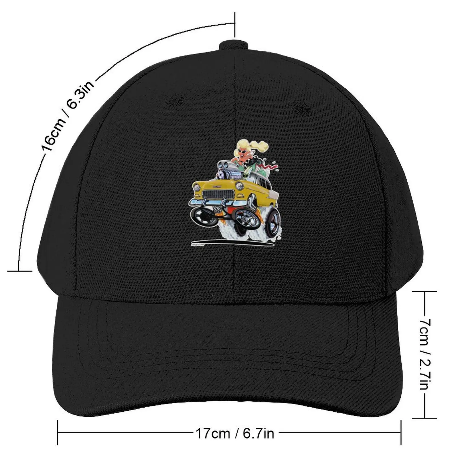 Vince Crains HIGH FIVE'n yellow 1955 Gasser Baseball Cap Rave Military Tactical Cap beach hat Men's Women's