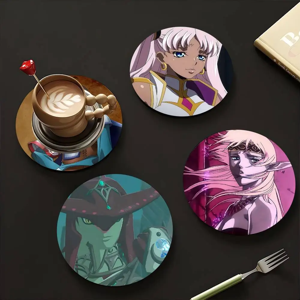 1pc Legend Of Crystania Wooden Coaster Colour Printing Cup Mat Home Desk Decoration Gifts