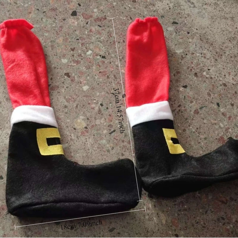 جديد عيد الميلاد الجدول و كرسي الساق يغطي-الجوارب المحبوكة احتفالية لحماية الأثاث مع زجاجة ، عطلة اكسسوارات الديكور المنزل #5