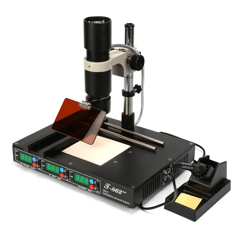 PUHUI T-862++  T862++ IR Rework Station IRDA Infrared Soldering BGA SMD Rework Infrared Soldering Station Welder Repair Machine