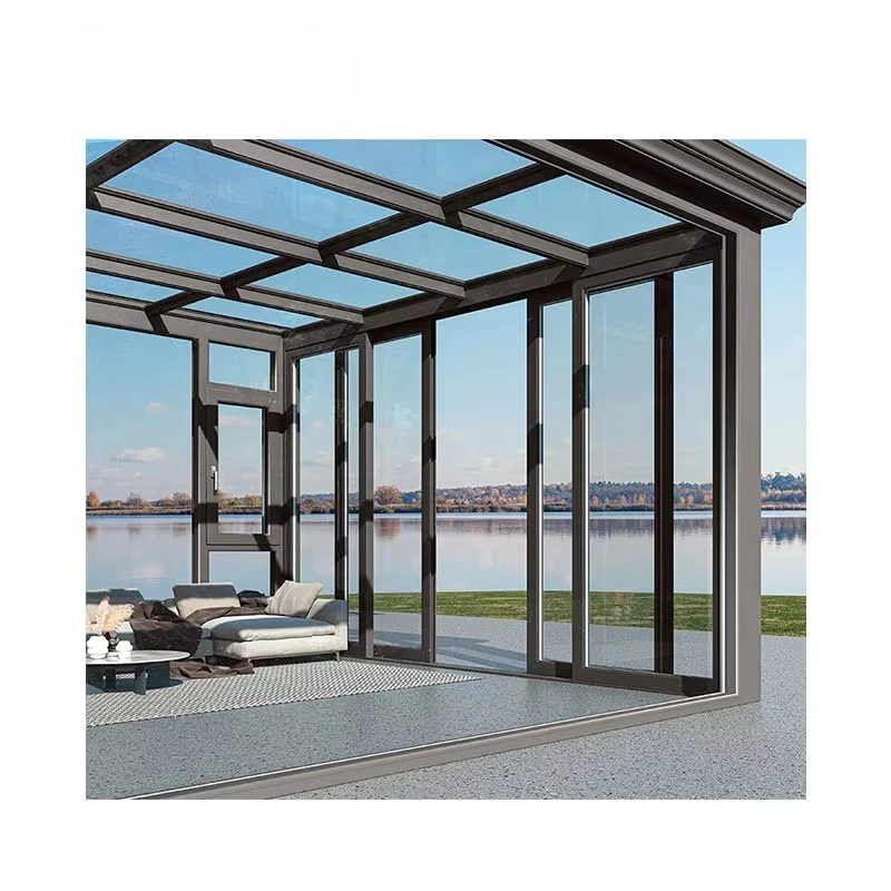 Luxury Prefabricated Modular Aluminum Alloy Frame Soundproof Thermal Break Glass House Sunroom
