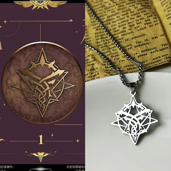 Anime Lord of the Mysteries The fool Logo Nameplate Necklace Unisex Pendant Trendy jewelry Women Men