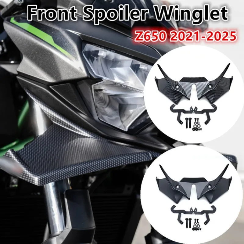 

Motorcycle Front Spoiler Fairing Winglet Aerodynamic Wing Cover Trim For Kawasaki Z650 Z 650 z650 2021-2025 23 Spoiler Winglet