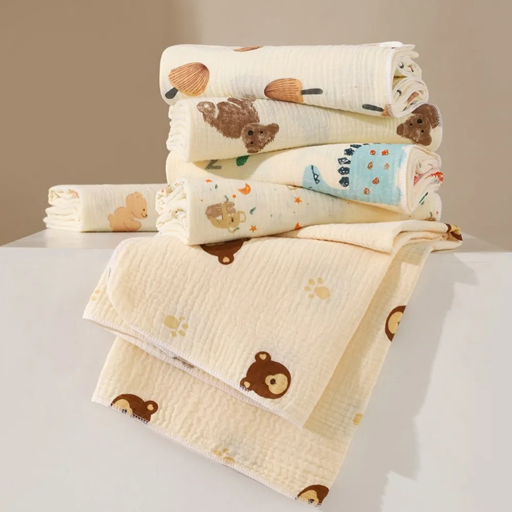 

Comfortable 100X100cm Baby Bath Towel Breathable Cartoon Print Newborn Cotton Gauze Multipurpose Baby Blanket Newborn