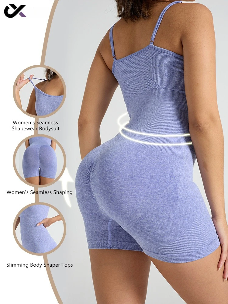 

2025 New Seamless Sports Yoga Clothing Belly Sexy Suspender Body Sculpting Fitness Unibody Clothing Women's SummerWithachest Pad