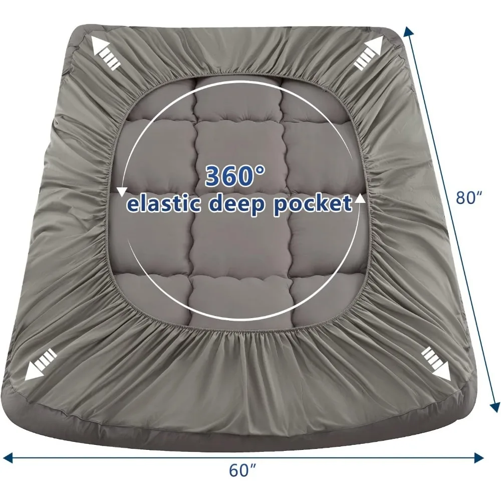 مرتبة مارين مون توبر كوين، غطاء علوي لسرير تبريد القمر البحري، وسادة مرتبة سميكة وناعمة، فندق قطيفة أسفل آل