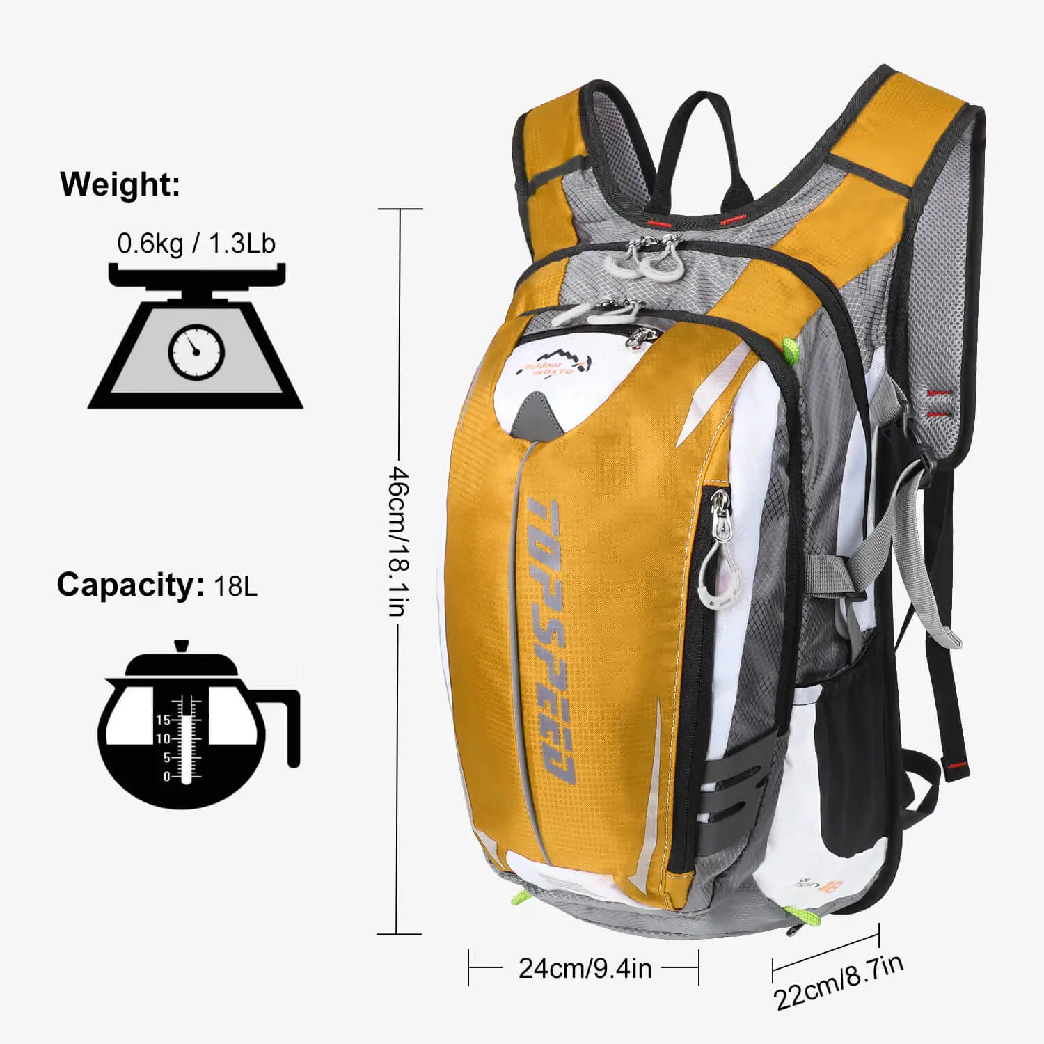 WEST BIKING 18L Cycling Backpack Bag Lightweight Breathable Outdoor Sports Climbing Hiking Traveling Backpack MTB Road Bike Bag