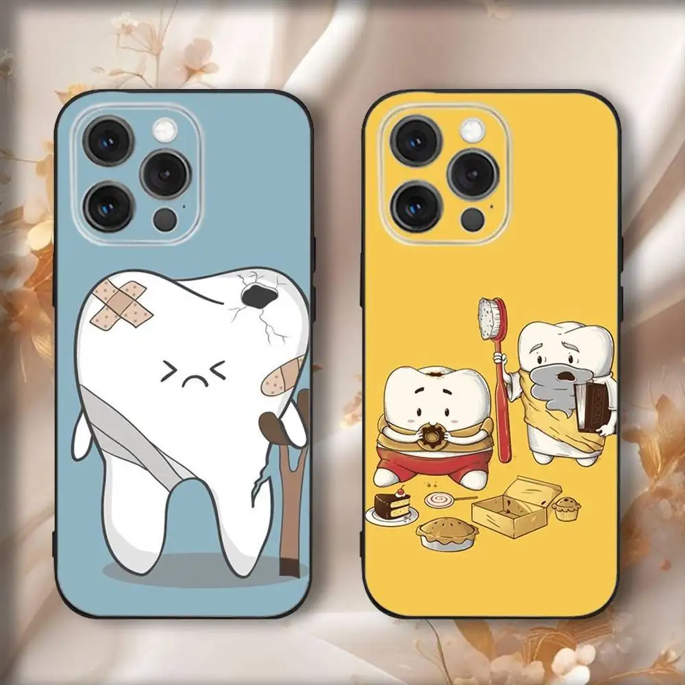 

Funny Tooth Phone Case For iPhone16,15,14,13,12,11,Pro,Max,Plus,X,XS,SE4,E,Mini,Soft Black Case