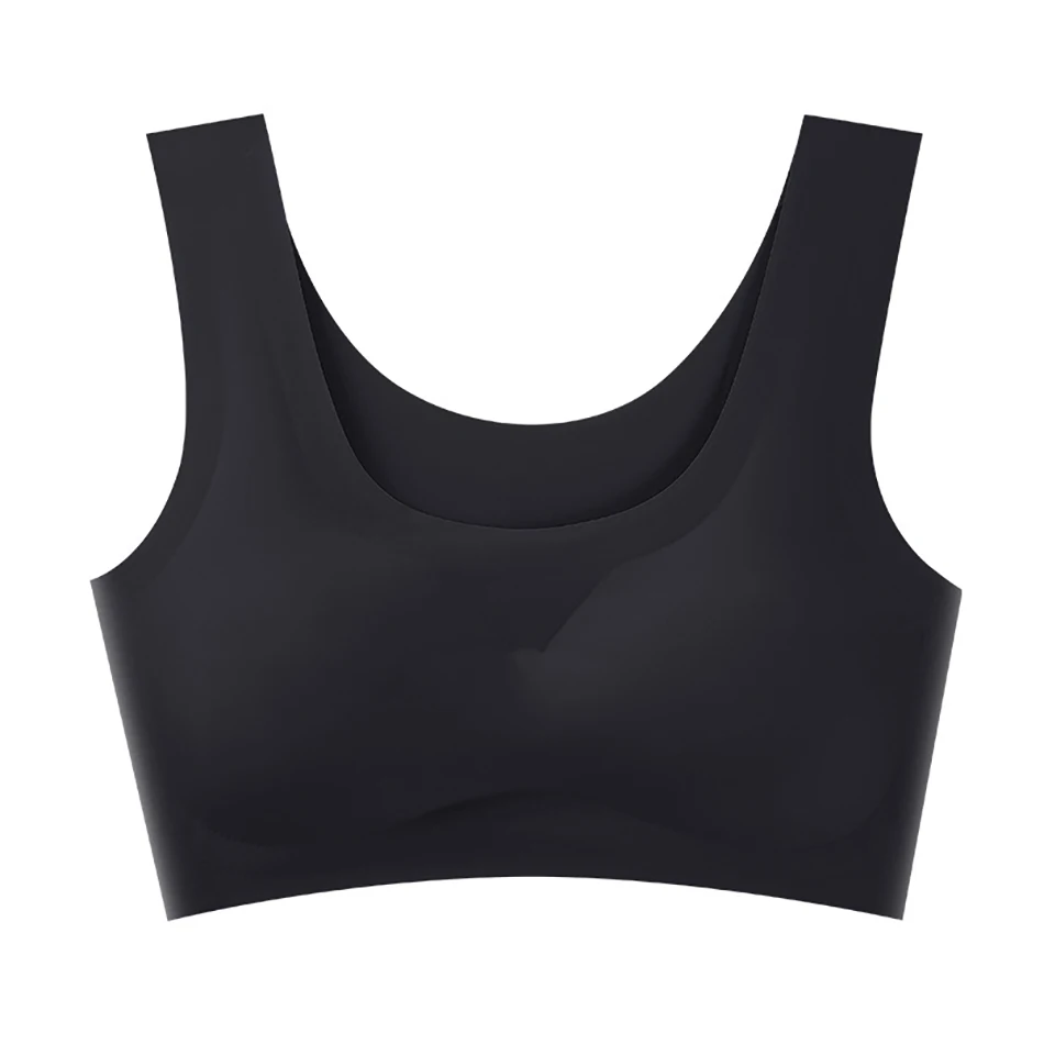 Ergonomic Young Women Ice Silk One Piece Traceless Sexy Backless Sports Yoga Bras for Enhanced Comfort and Mobility During Yoga