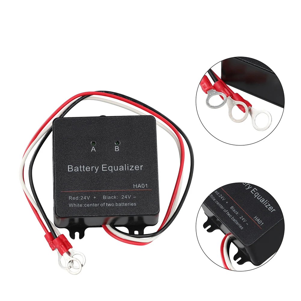 Active Battery Cell Balancer For 2x12V 24V Voltage Regulator with Intelligent Compensation and Series Connection Capability
