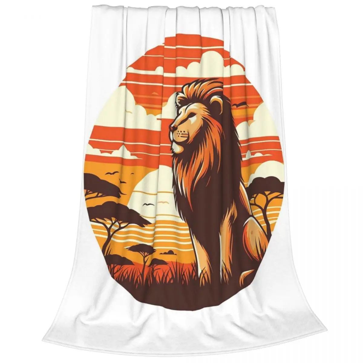 Savanna Majesty Lion At Suns Blanket Flannel Lightweight Sofa Throw Blankets For Couch Bedding Travel Throws Bedspread Quilt