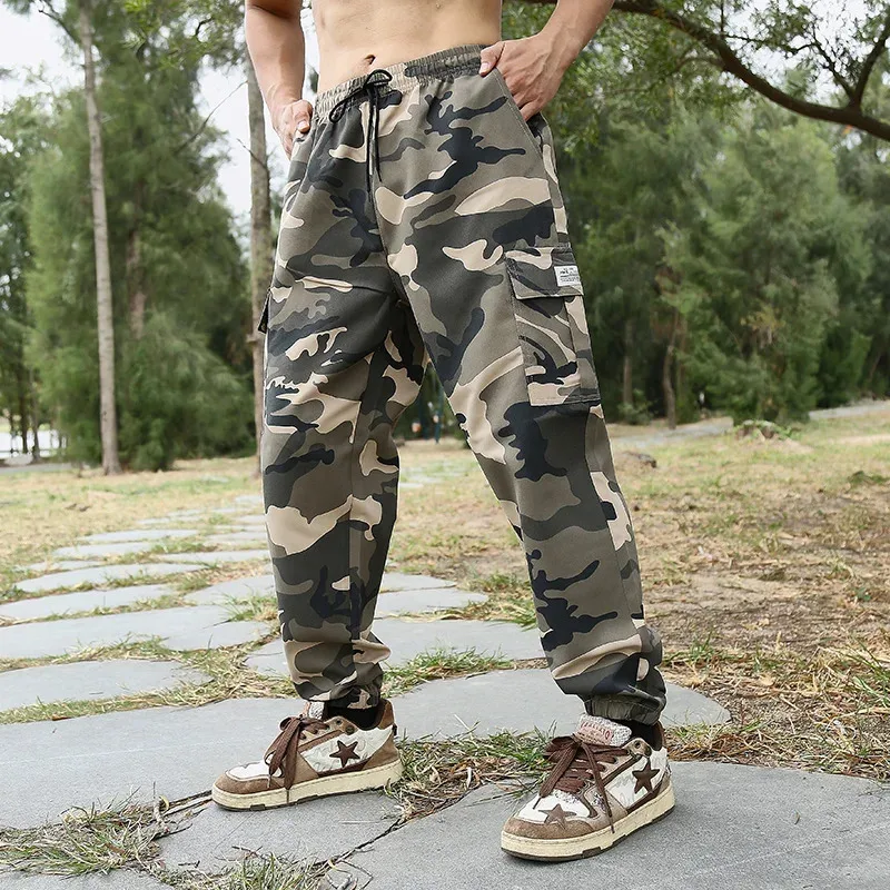 Pantalon de travail de Camouflage rétro américain pour hommes, marque tendance, bas polyvalent en pur coton, printemps-automne