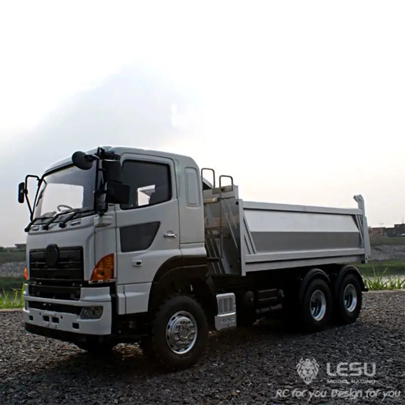 LESU 1/14 Simulation 6X6 hydraulic dump truck three-axle drive differential lock axle remote control model