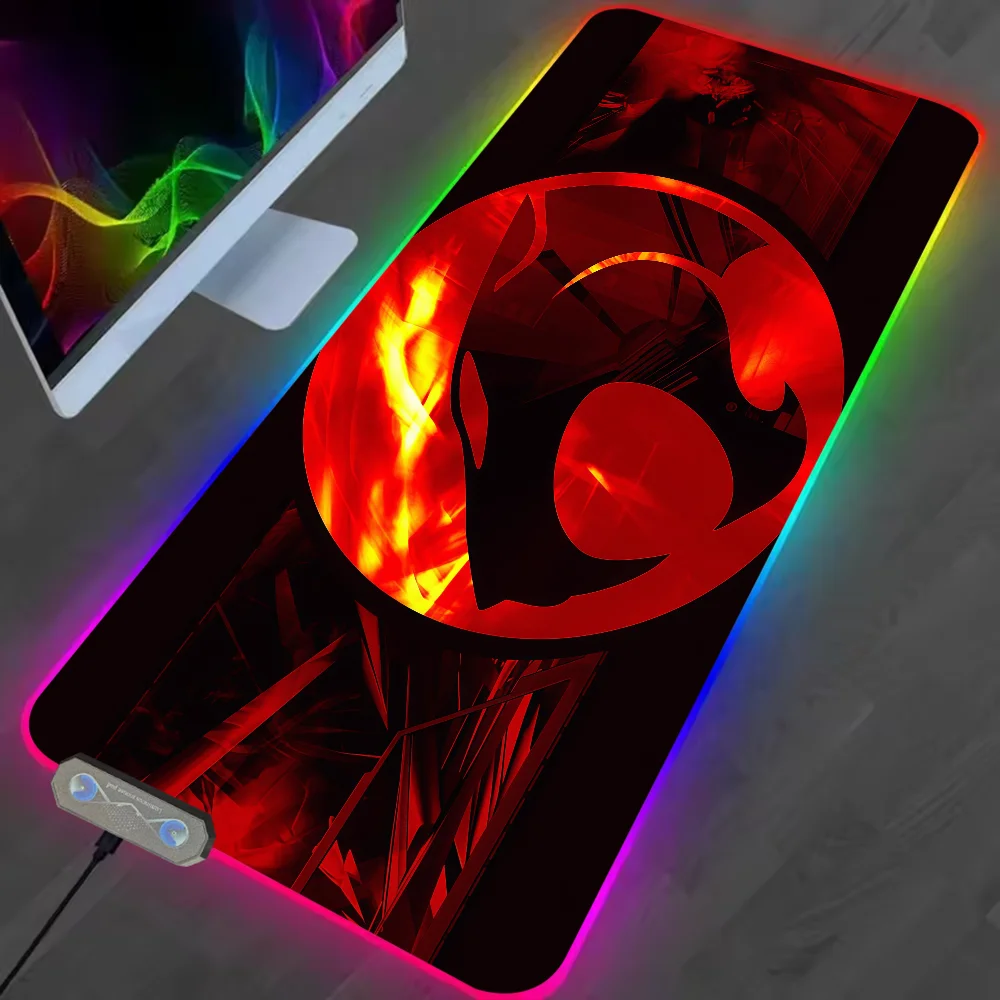 لوحة الماوس مكتب الكمبيوتر المنزل RGB مصباح ليد عدم الانزلاق مكتب حصيرة USB العلوم لعبة كبيرة ThunderCats المطاط قاعدة الخيال مقاوم للماء