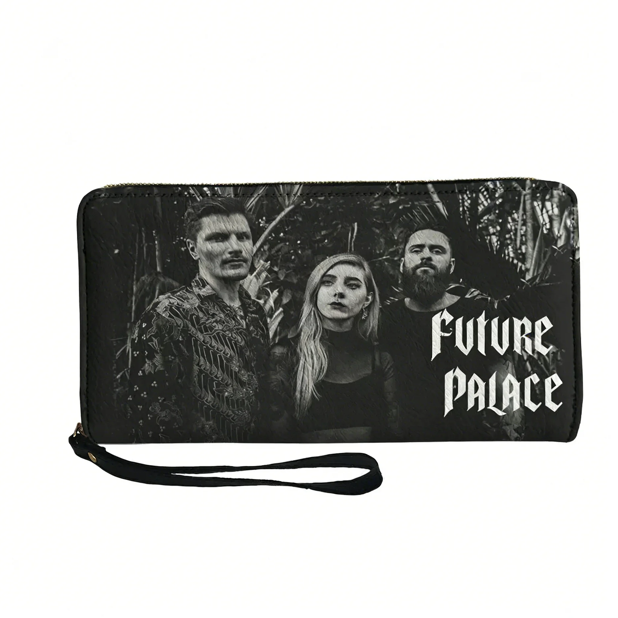 Future Palace Rock Band - Cartera personalizada para hombre, mujer y adolescentes, con cremallera, carteras largas con doble estampado, cartera portátil, bolsa de regalo