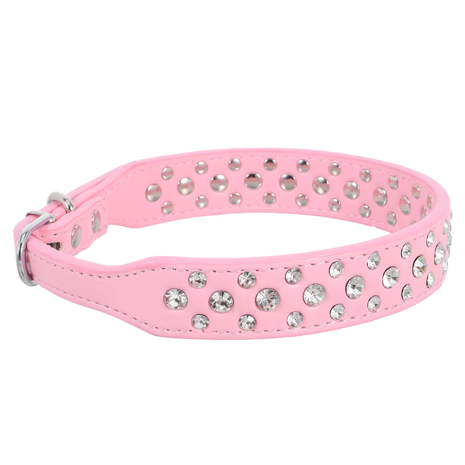 

Small and Medium Dogs Pet Rhinestone Necklace Pu Crystal Glitter Collar