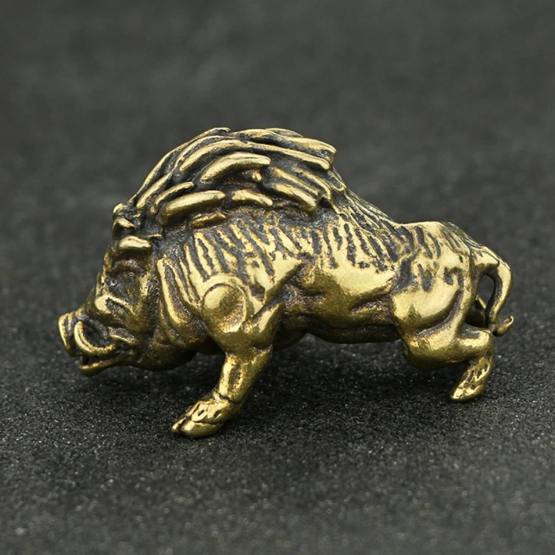 Retro Wild Boar Animal Brass Tea Pet Home Desktop Decoration Ornament