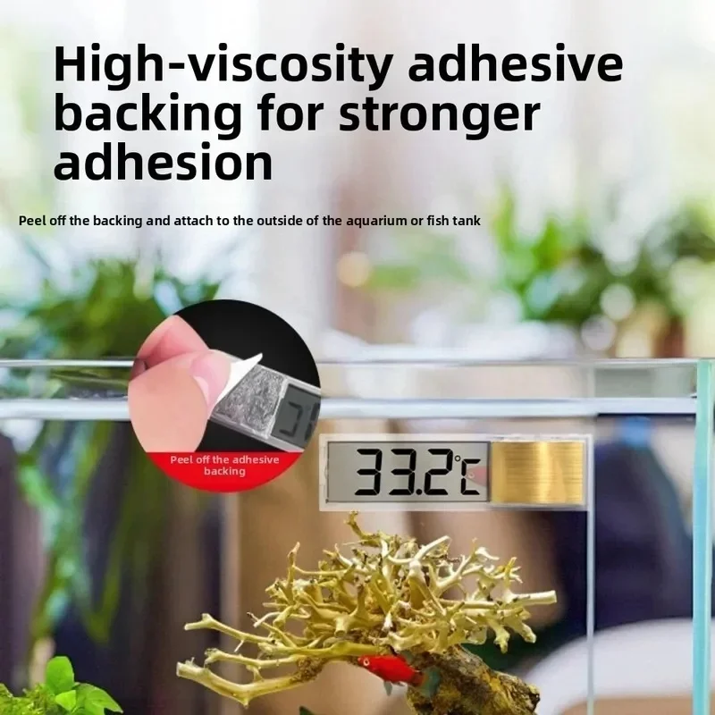 1/2/3/4Pcs 3D Digital Aquarium Thermometer Waterproof LCD Screen Fish Tank Thermometer Electronic Display Temp Meter