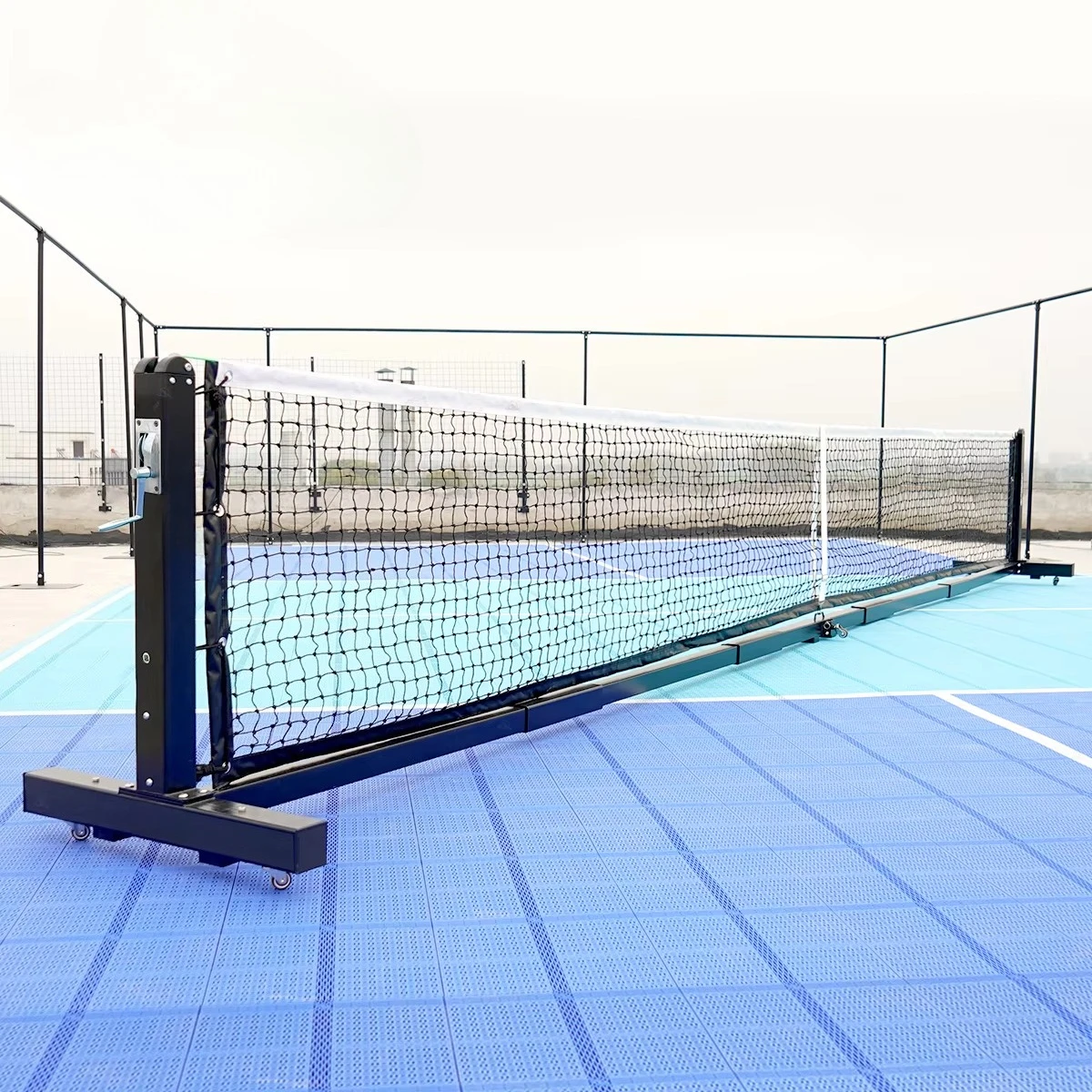 Portable Pickleball Posts Professional Removable Pickleball Pole Heavy Duty With Wheels
