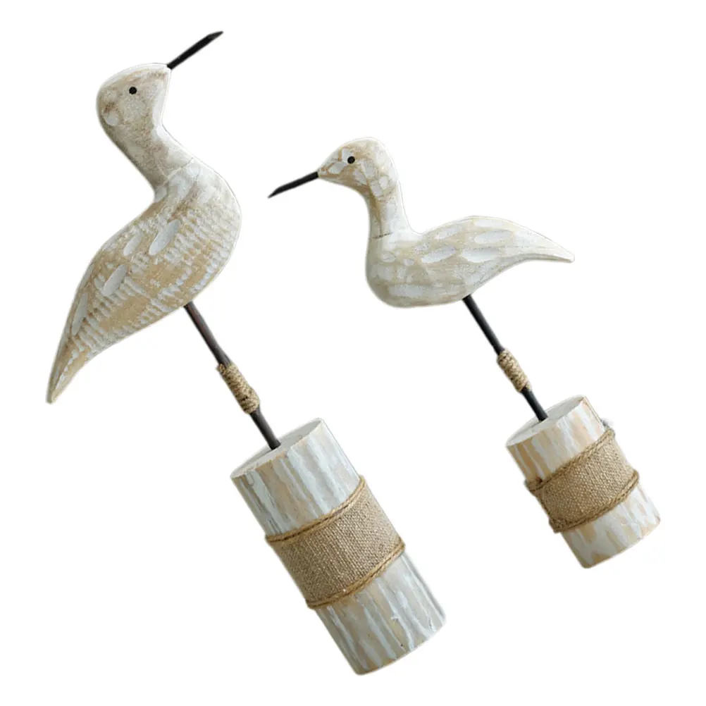 

2Pcs Rustic Seagull Statue Standing Sea Bird Sculpture Lake Nautical Coastal Decor Tabletop Beach Bird Decoration