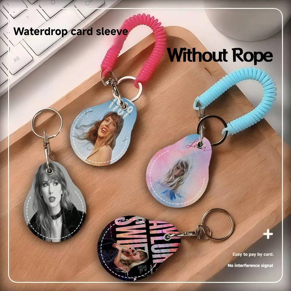 Classic Singer T-Taylor S-Swift New Key Holder PU Leather Key Pouch Slim Housekeeper Key Access Entrance Guard Card Protecter