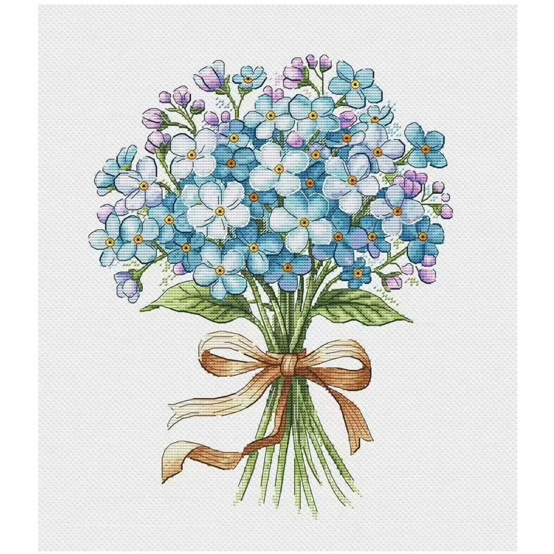 

DMC Cross Stitch Kit A1074 Remember Me Flower Bouquet 28CT Living Room Decorative Painting New Flower Pattern Home Textile