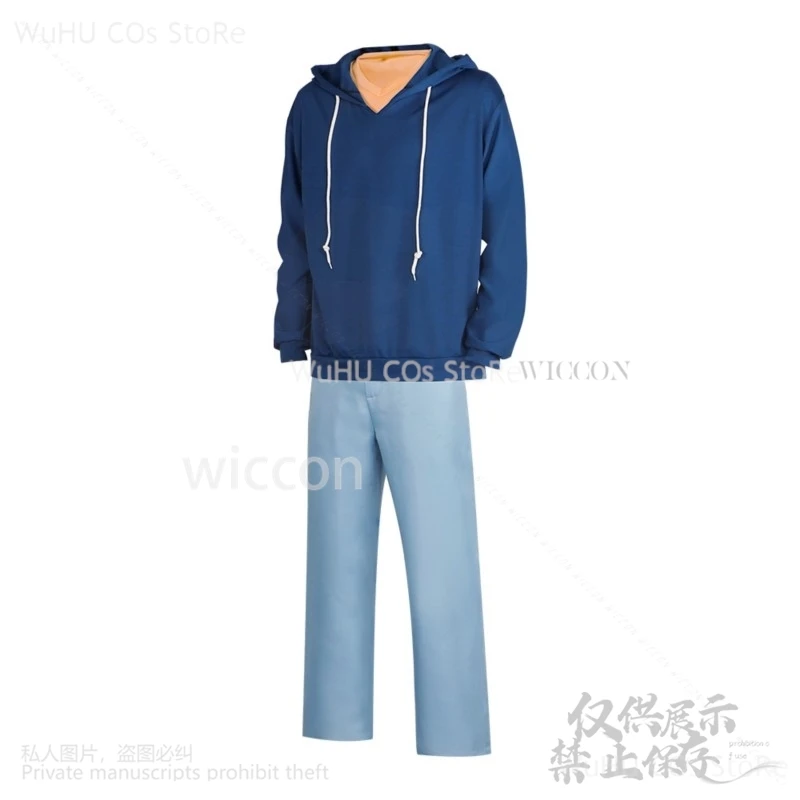 Anime Solo Leveling Sung Jin Woo 나 혼자만 레벨업 Cosplay Costume Blue Uniform Hoodie Suit Wigs For Halloween Christmas Cos