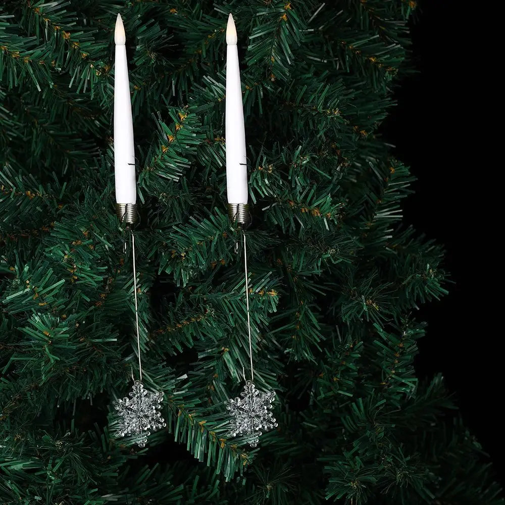 6 Piece Battery Powered Christmas Tree Suspended LED Candle with Remote with Crystal Pendant Flameless Electronic Candle