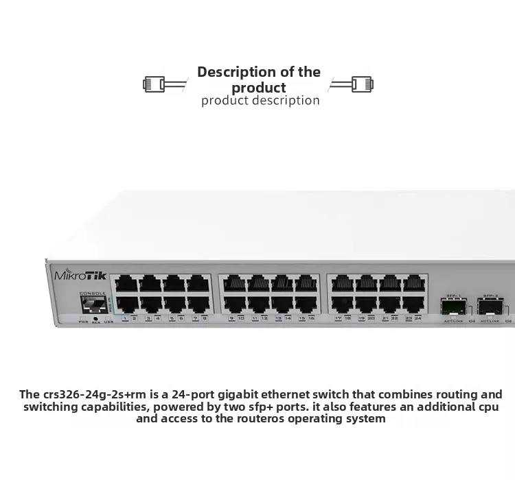 CRS326-24G-2S+RM 24-port Gigabit Fiber Switch Network Management ROS Dual System